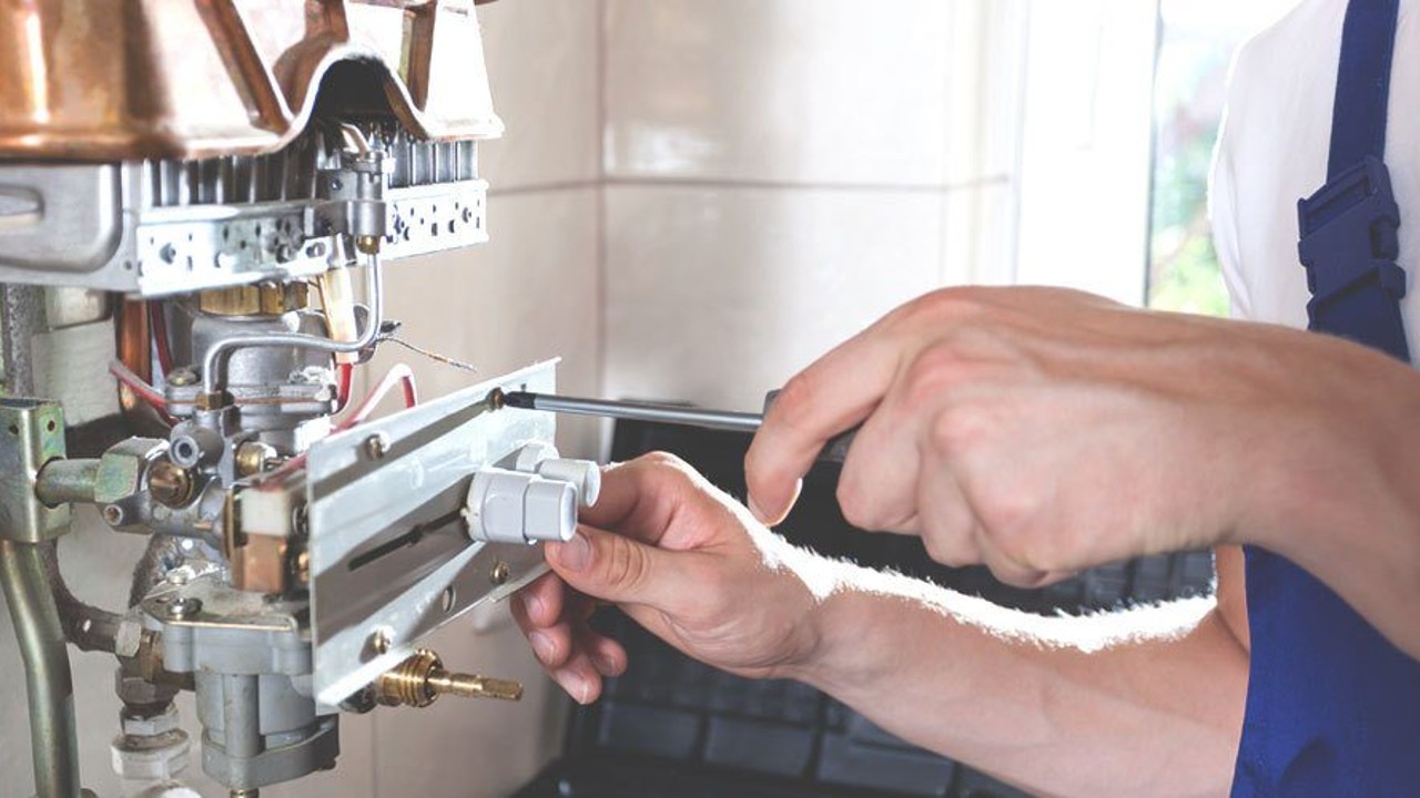 electrician during boiler service