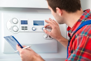 servicing the gas boiler for hot water and heating