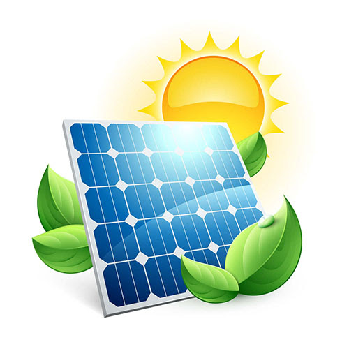 solar panels with sun and leaves gas boiler ban