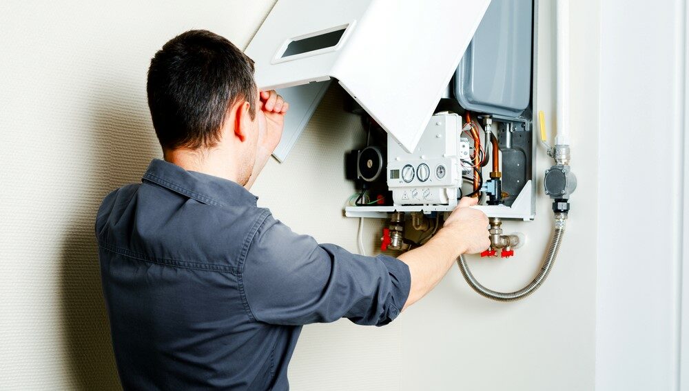 technician during boiler service