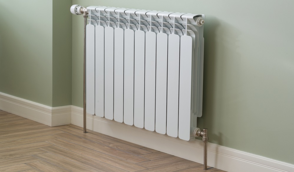 white radiator in an apartment